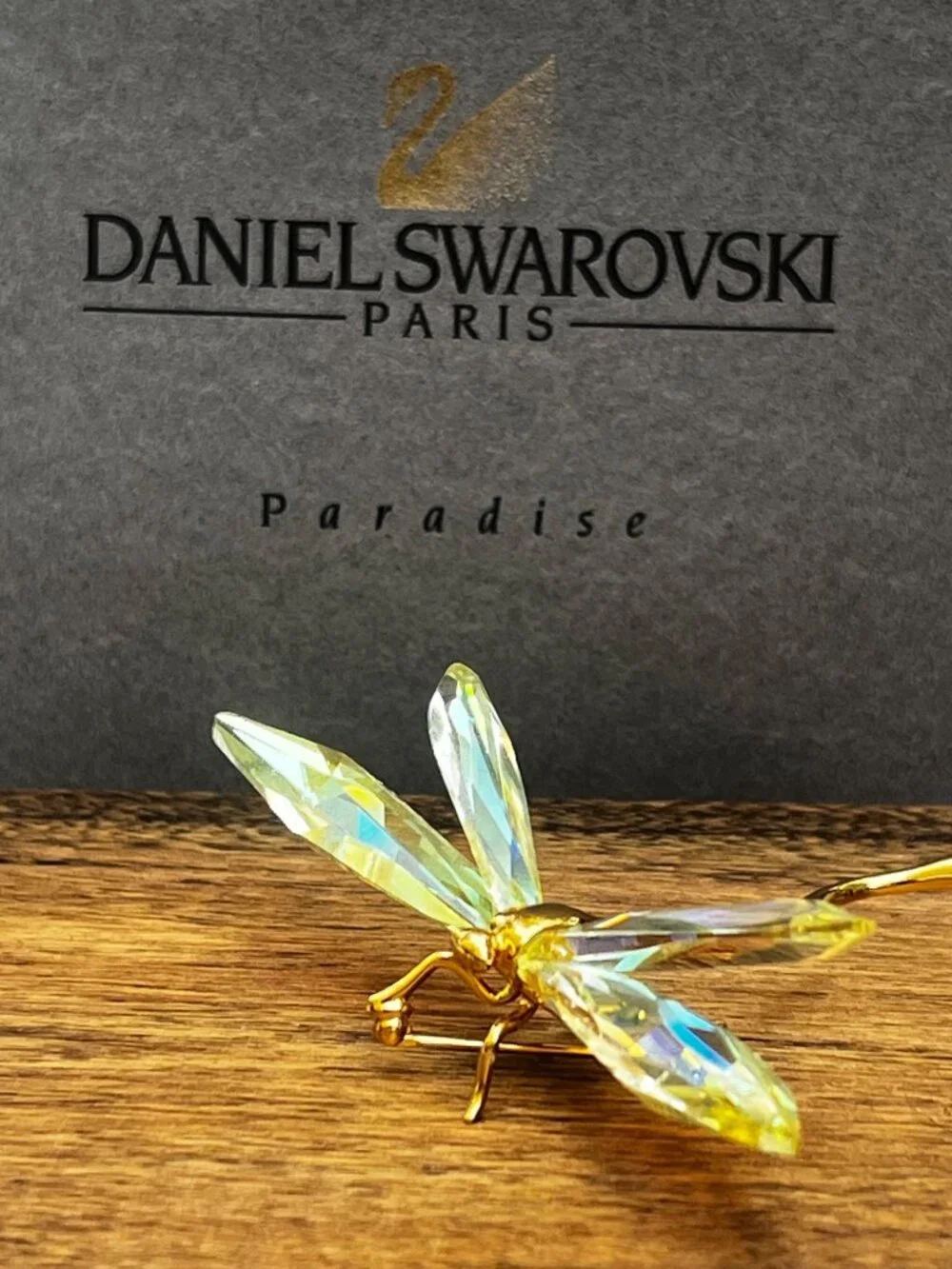 Swarovski Daniel Swarovski Paris Paradise Crystal Dragonfly Brooch Figurine Gold